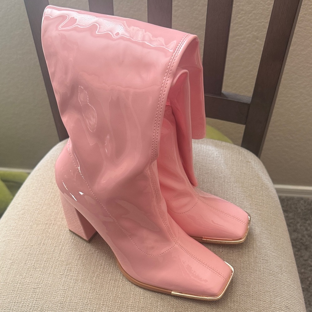 Pink Patent Leather Women's Boots